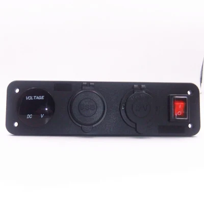 방수 스위치 패널 소켓 전압 측정기 자동차 해양 오토바이 LED 라이트에 대 한 듀얼 USB 충전기 로커 스위치 버튼